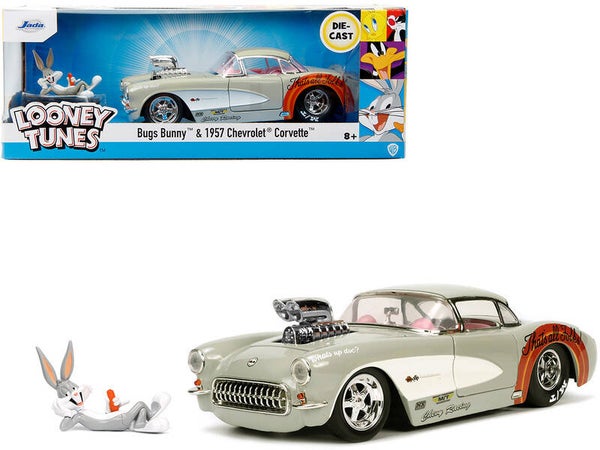 1957 Chevrolet Corvette Looney Tunes Bugs Bunny Die cast Model 1:24 Scale by Jada 32390