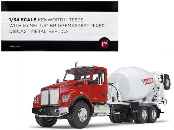 Kenworth T880S Truck W/Cement Mixer 1/34 Scale Diecast Model 10-4324