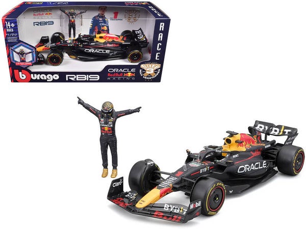 Red Bull RB19 Verstappen F1 Champion W/Figurine 1:24 Scale Diecast 28036SP