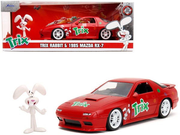 1985 Mazda RX-7 RHD & Trix Rabbit Figurine 1/24 Scale Die cast Model - Jada 32199