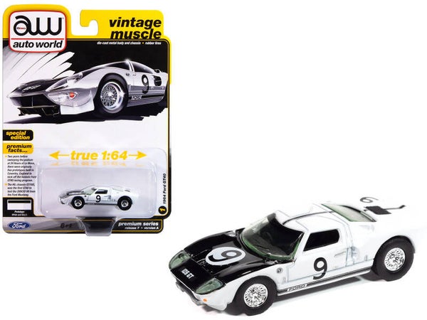 1964 Ford GT40 #9 White 1/64 Scale Diecast Model 64492-AWSP182 A