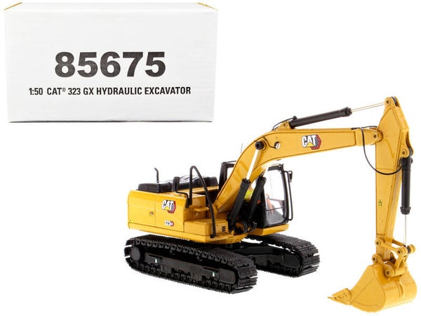 Caterpillar 323 GX Excavator 1/50 Scale Die cast Model with Operator - Construction Equipment Replica 85675