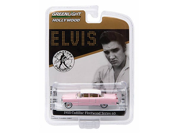1955 Pink Cadillac Fleetwood Series 60 Elvis 1/64 Die cast Model Car by Greenlight - Limited Edition 44740C