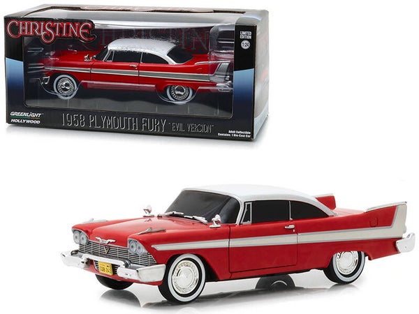 1958 Plymouth Fury 'Christine' Evil Version Blacked Out Windows 1:24 Die cast Model Car Greenlight 84082
