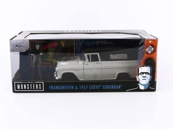 1957 Chevrolet Suburban with Frankenstein Figurine - 1:24 Scale Die cast Model by Jada 32191