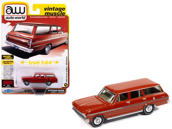 1963 Chevrolet II Nova 400 Wagon 1/64 Scale Diecast Model 64492-AWSP183A