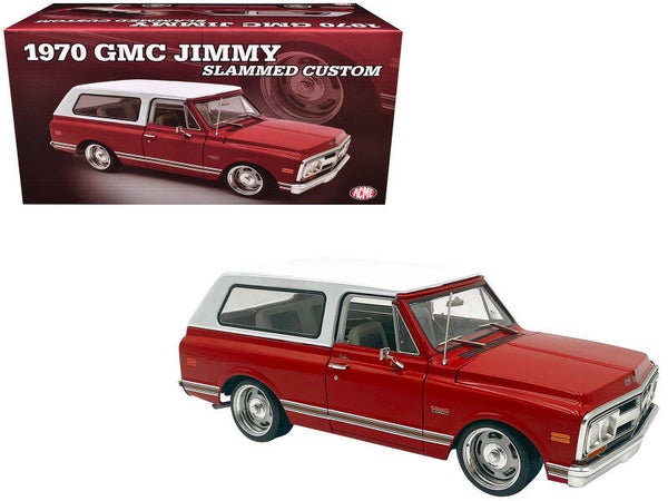 1970 GMC Jimmy Slammed Custom Red Die cast Model Car 1:18 Scale by ACME Limited Edition A1807715