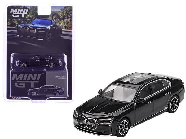 BMW I7 zDrive 60 Black Sapphire 1/64 Scale Diecast Model MGT00802