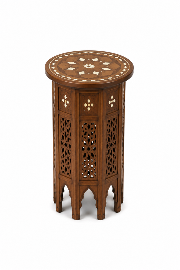 Tavolino Royal riad Artigianale in Legno Massello Intagliato