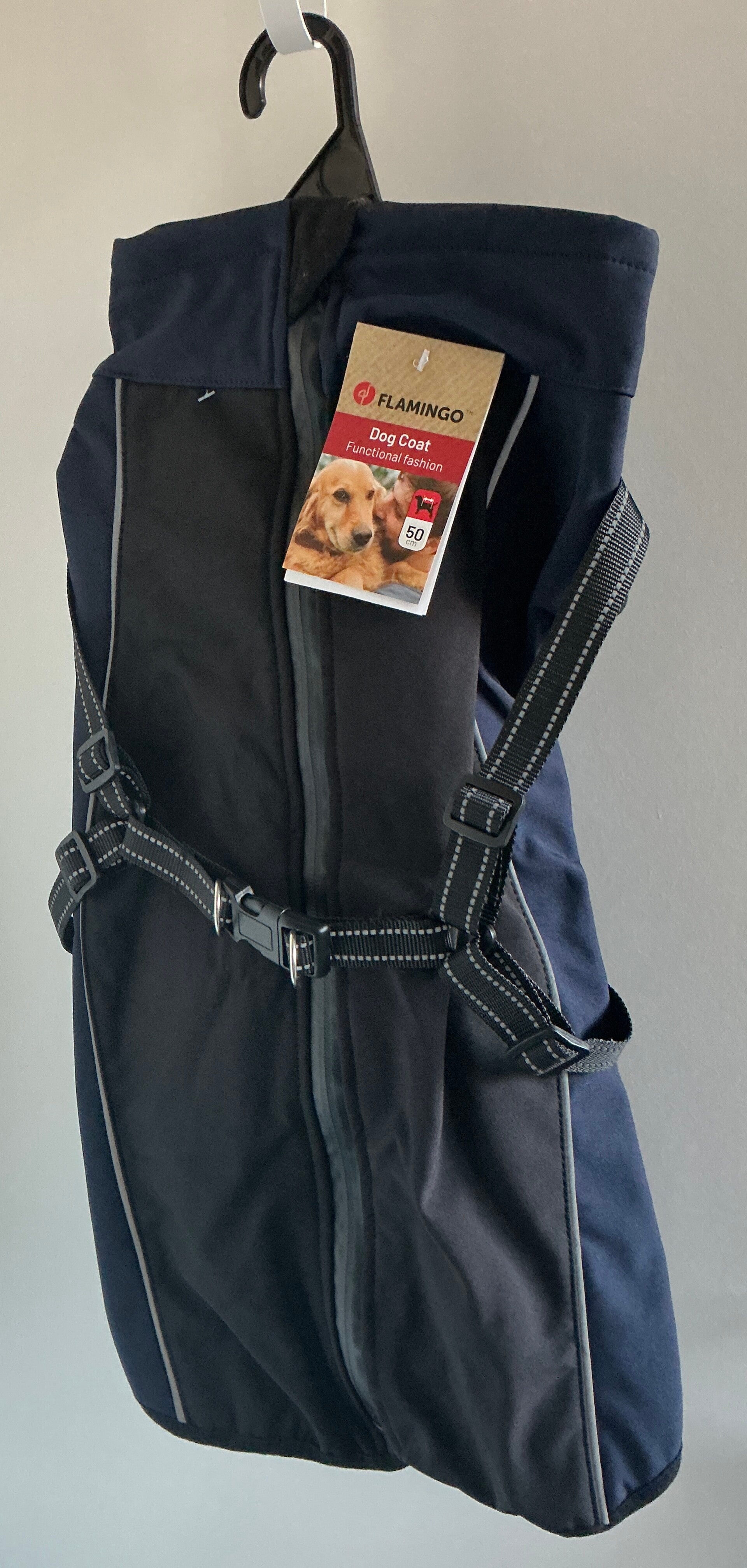 Jas Dexter :Donkerblauw & Zwart. 50cm