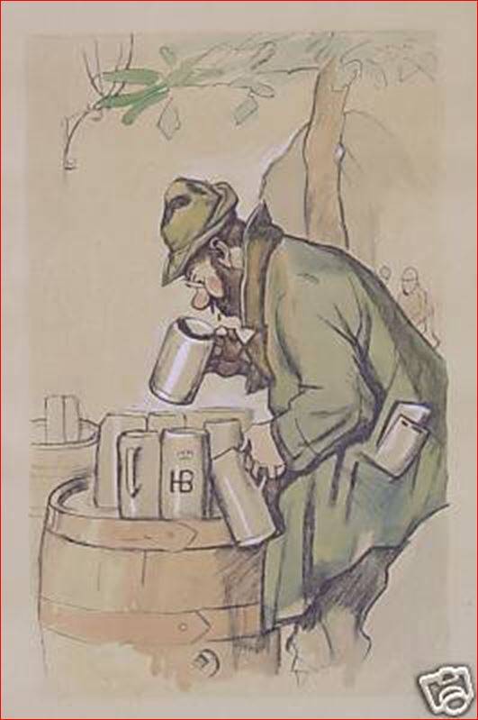 Carl Storch aquarel "Reste-Trinker" ca1900