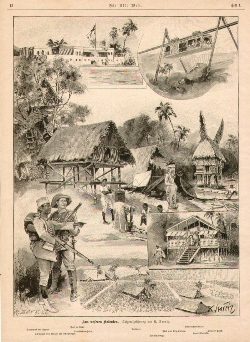 Karl-storch-Zeichnung-der-kille-welt, "De Duitse koloniën" Tekening Van Karl Storch  "Aus Unsere Kolonien"