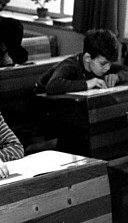 Cor Lauwerijssen opde Don Savio school van Huize Nazareth Tilburg