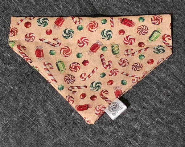 Christmas candy over the collar bandana