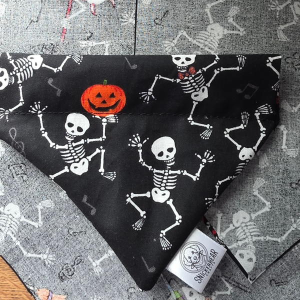 Spooky skeleton over the collar bandana