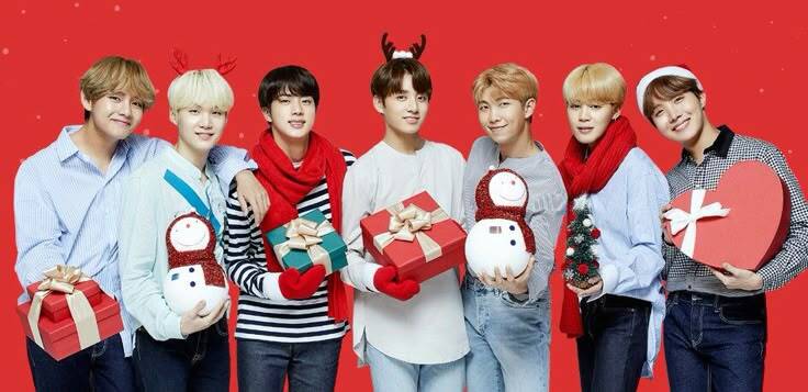 BTS celebrando Navidad para ARMY
