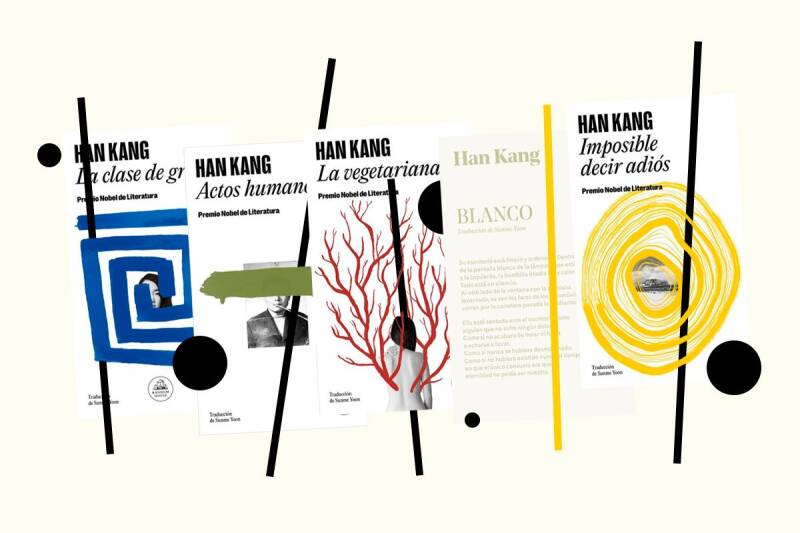 Portadas de los libros de Han Kang