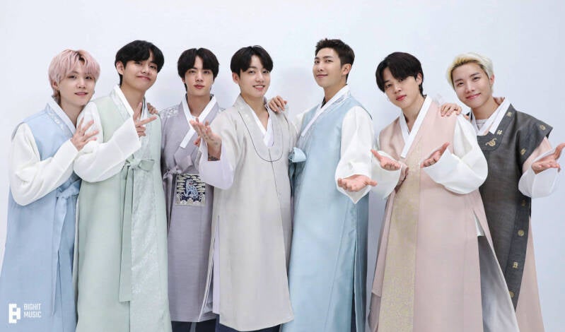 BTS celebrando Chuseok