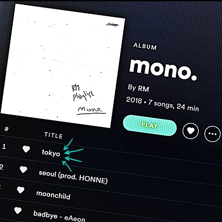 Muestra el álbum MONO y resaltando la canción TOKYO