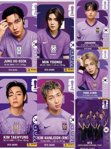 Los integrantes de BTS vestidos como si fueran jugadores de futbol