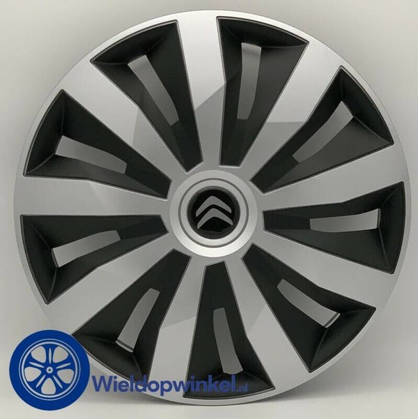 CIT574L13 - Zwarte Wieldoppen 13 inch Citroen wieldoppen zwart Citroen 13 inch (Merklogo set)