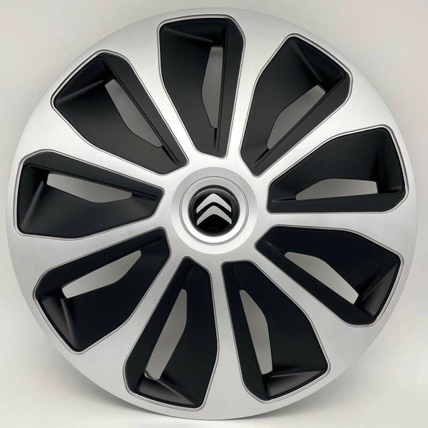 CIT5366L13 - Zwarte Wieldoppen 13 inch Citroen wieldoppen zwart Citroen 13 inch (Merklogo set)