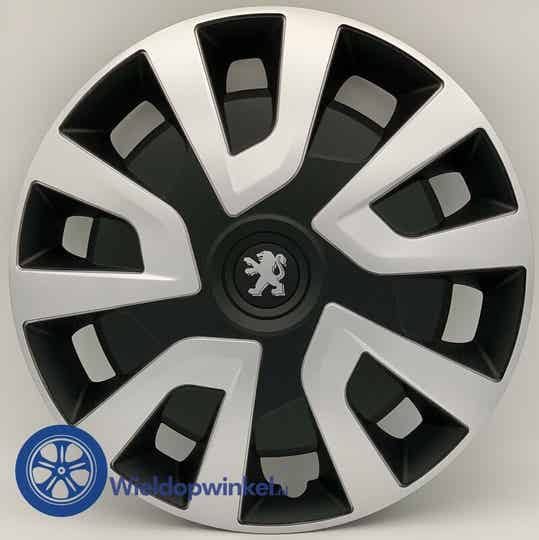 PEU5355L15 - Zwarte Wieldoppen 15 inch Peugeot BOXER wieldoppen zwart Peugeot Boxer (Merklogo set)