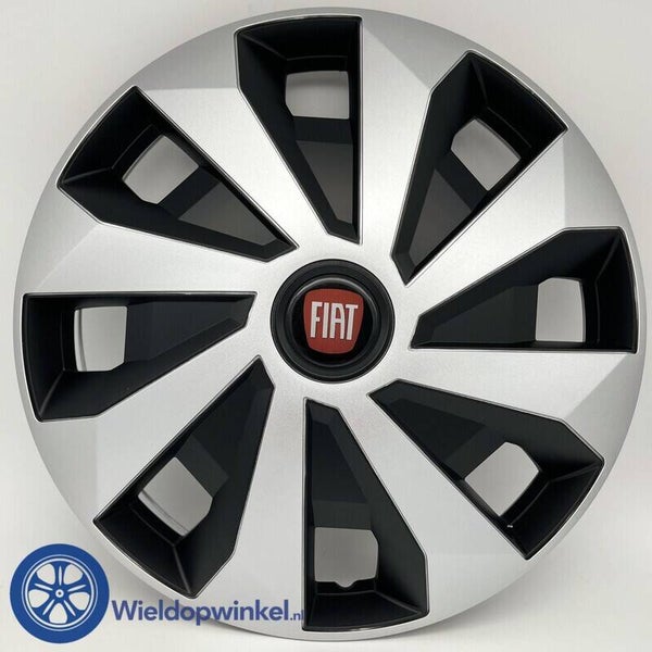 FIA5545L16 - Bolle Zwarte Wieldoppen 16 inch Fiat Ducato wieldoppen Zwart (Merklogo set)