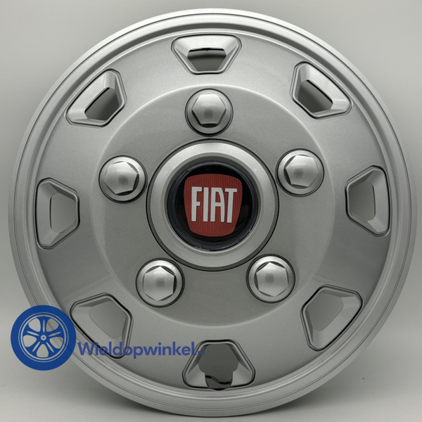 FIA5524L15Z - Bolle Zilveren Wieldoppen 15 inch Fiat Ducato wieldoppen Zilver (Merklogo set)