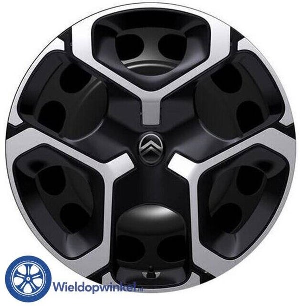 1696960980 - AZURITE -  Zwarte Wieldoppen 17 inch Citroen wieldoppen zwart Citroen 17 inch (Origineel))