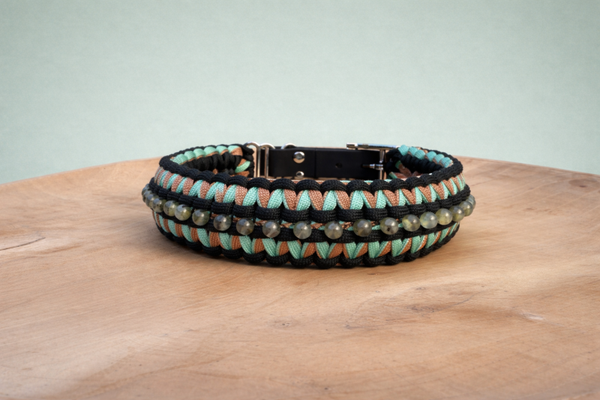 Halsband met edelstenen - Prehniet maat  L/XL