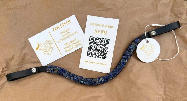 Frontriem met echte edelstenen - Lapis Lazuli