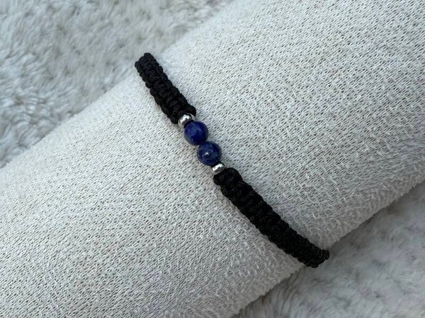 Handgemaakt verstelbaar armbandje van Lapis lazuli