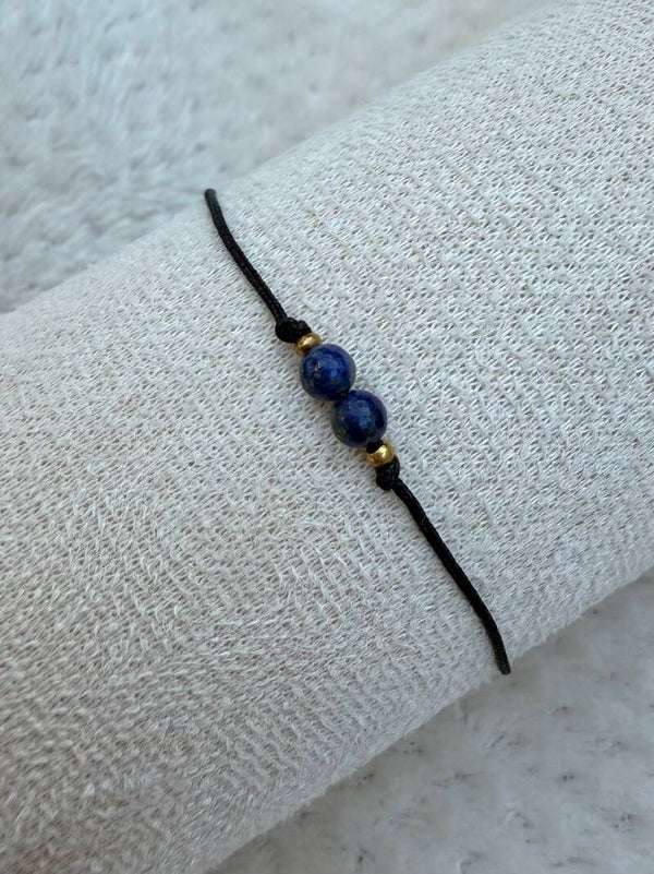 Handgemaakt verstelbaar armbandje van Lapis lazuli