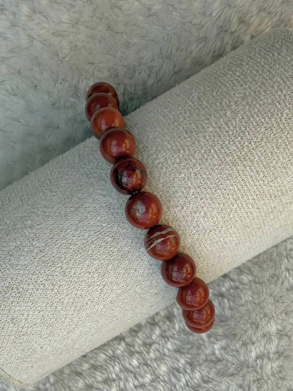 Rode Jaspis kogel armband