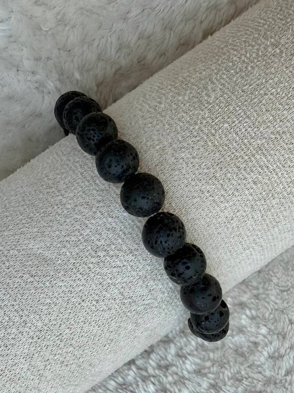 Lavasteen kogel armband