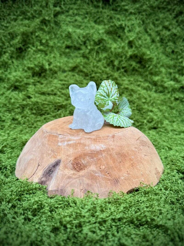 Edelstenen hondje - Franse Bulldog Bergkristal (5cm)
