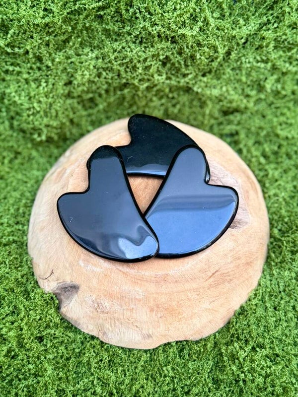 Guasha steen zwarte Obsidiaan