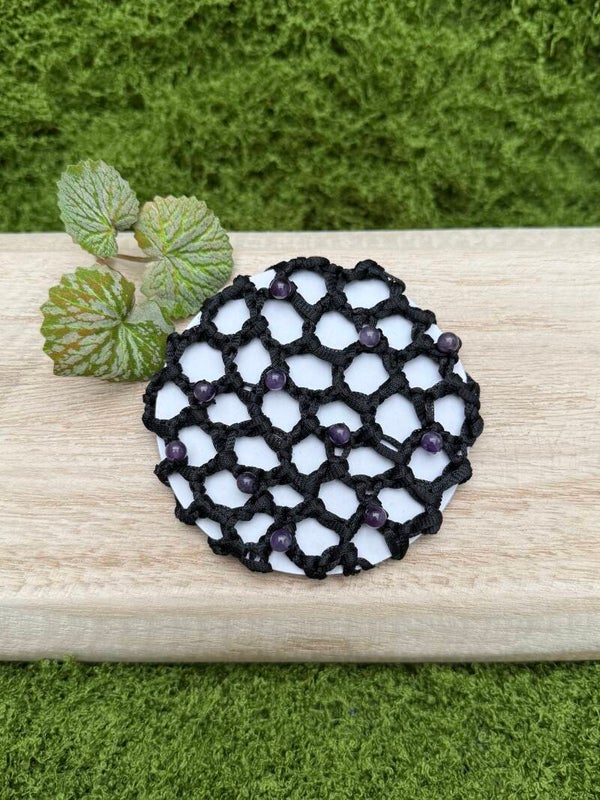 Haarnetje met edelstenen voor dressuur wedstrijd - Amethist