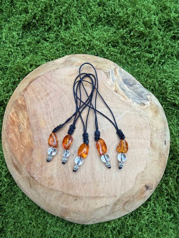 Lucky charm - Barnsteen en Bergkristal