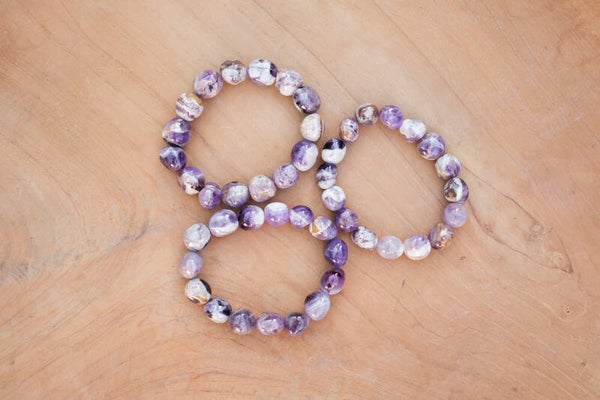 Amethist armband trommelstenen