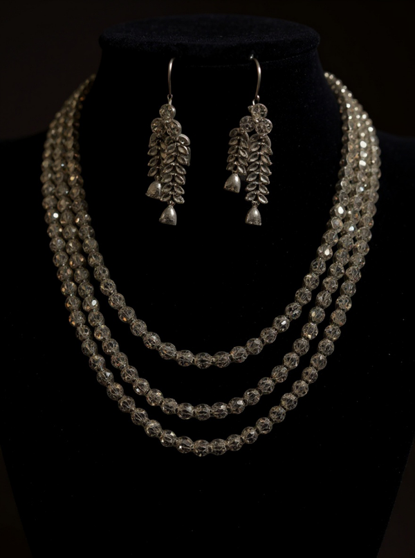 American diamond 3 Layer necklace set