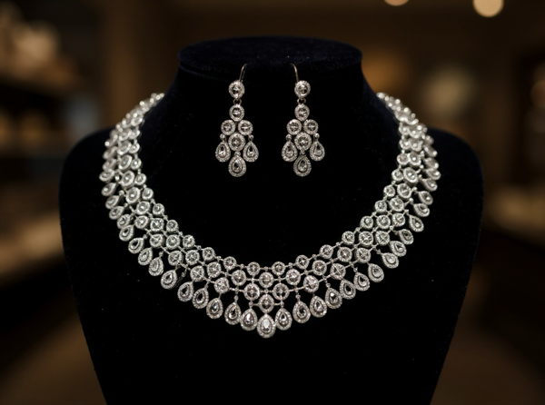 American diamond necklace (crystal clear)