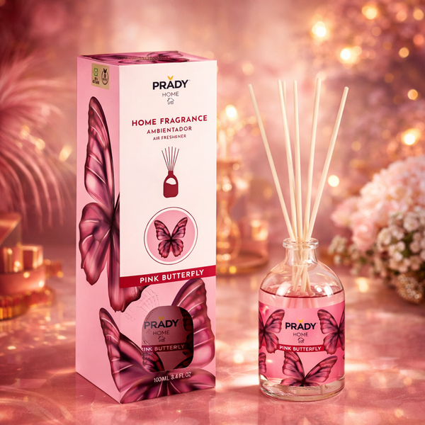 🦋 Mikado Diffuseur Pink Butterfly Prady – Parfum Maison Glamour & Gourmand – 100 ml