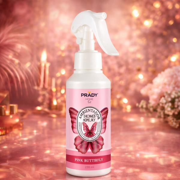 🦋 Spray Maison & Textile Pink Butterfly Prady – Désodorisant Parfum Glamour – 220 ml –