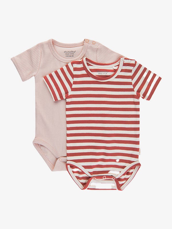 Kortermet body fra Minymo (2 pakk) (Rød)