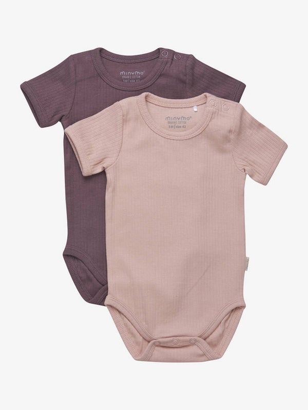 Kortermet body fra Minymo (2 pakk) (Rosa)