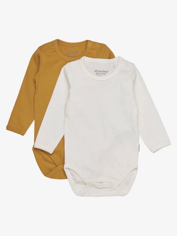 Body fra Minymo (2 pakk) (Sennep og hvit)