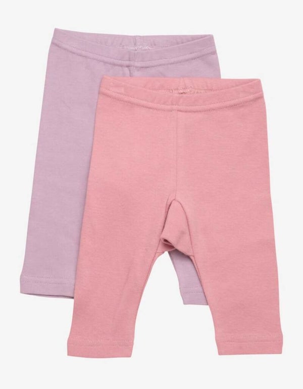 Leggings (2 pakk) (Rosa & Lilla)