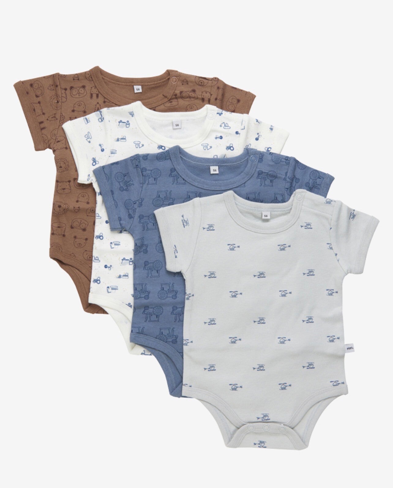 Kortermet body (4 pakk) (Blå)